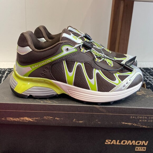 Kith X Salomon Xt Whisper Low Top Running Shoes Unisex Brown Green - Picture 2 of 7
